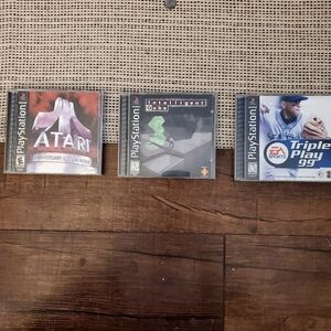 PLAY STATION: Atari Anniversary Edition.  Intelligent Qube. Triple Play 99.